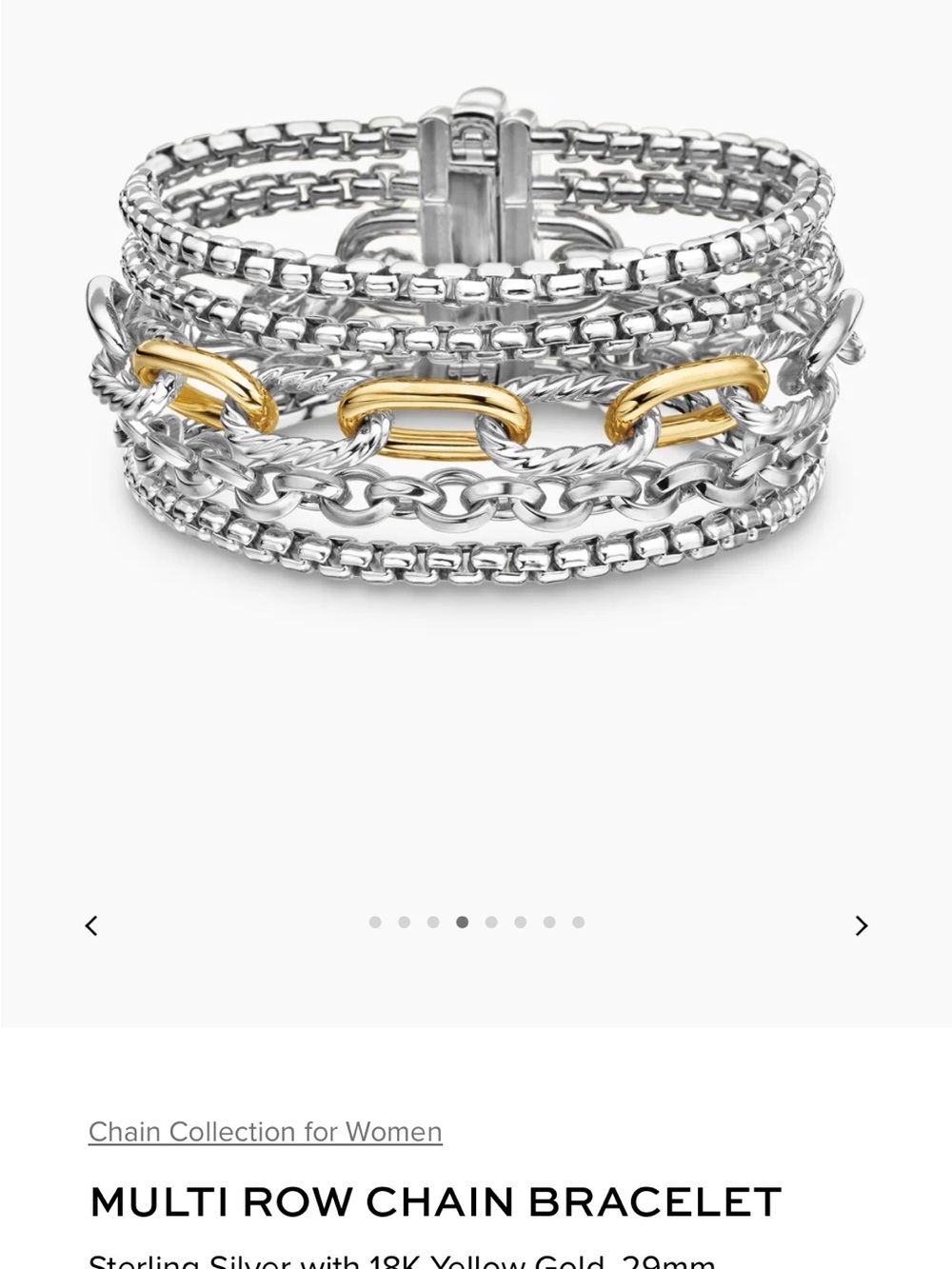 Multi-Row Chain Bracelet - Silver & Gold David Yurman